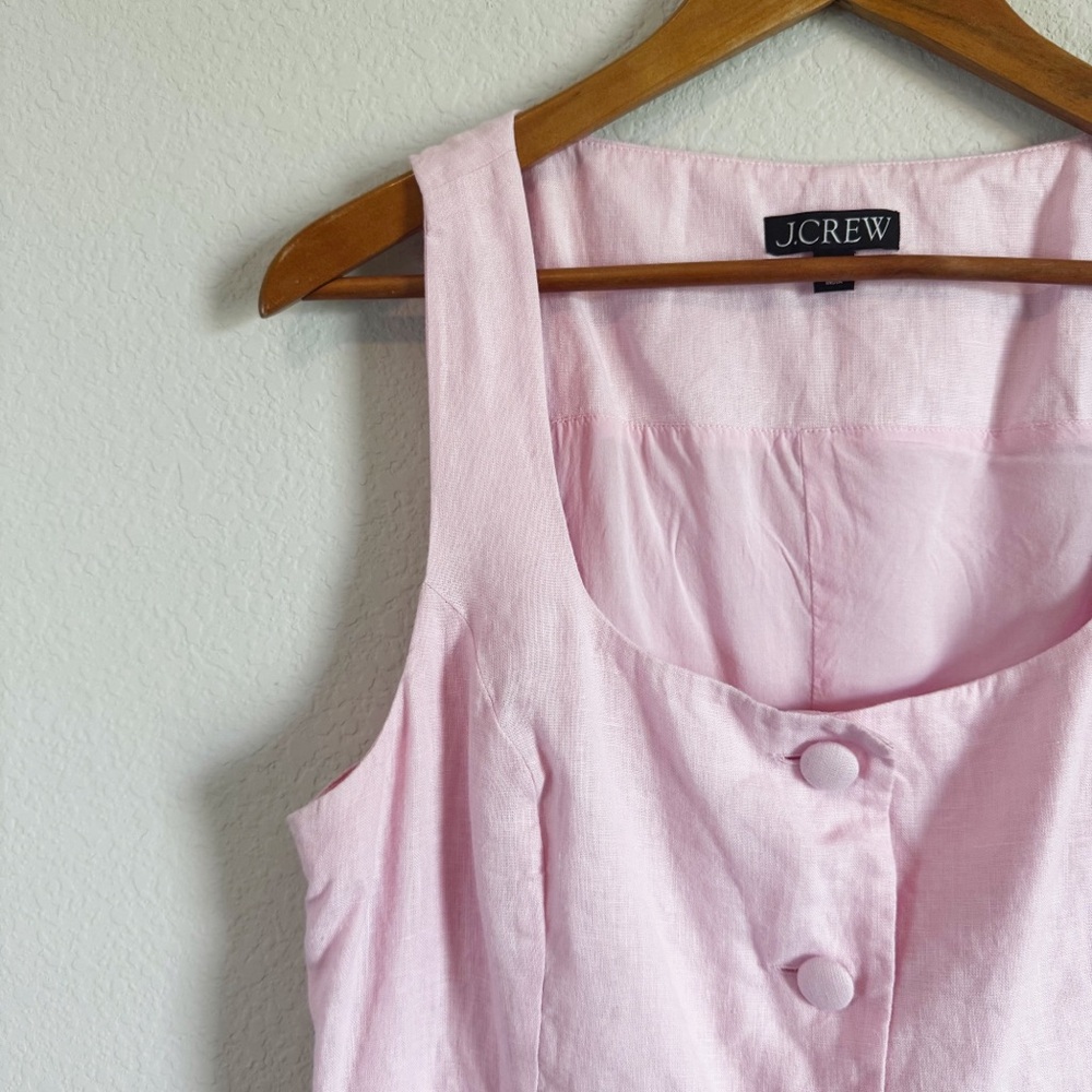 J. Crew Women's Light Pink Scoopneck Linen Blend Vest Size 12 - Picture 3 of 9